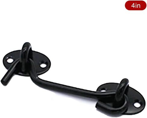 Hook and Eye Latch Gate Bolt Gate Hook Lock,Window Safety Switch Bathroom Cabinet Hook Multi-Functional Black Metal Catch Holder with Screws Kitchen Bedroom,Black 6inch (Color : Bl Button (Co(Black 14 in Saudi Arabia