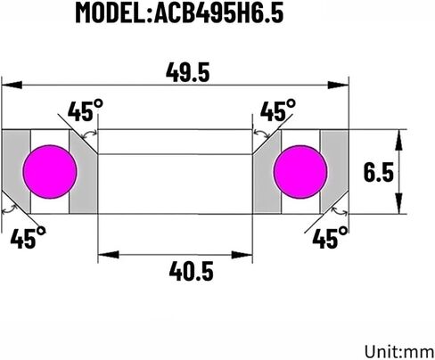 1PCS ACB495H6.5 Headset Bearing 40.5 * 49.5 * 6.5 MM 45°*45° Bicycle Front Bowl Sleeve Bearings ACB3039 Mountain Bike Balance Bike in Saudi Arabia
