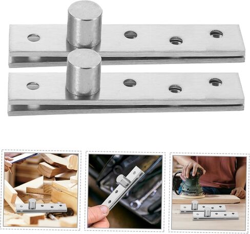 VALICLUD 360 Degree Rotatable Stainless Steel Pivot Hinge Set of 2 Concealing Hidden Door Hardware for Wood Doors Sturdy Central Pivot Hinge for Smooth Rotation in Kuwait