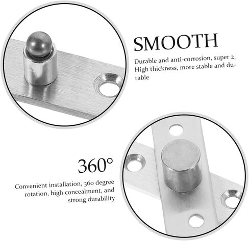 VALICLUD 360 Degree Rotatable Stainless Steel Pivot Hinge Set of 2 Concealing Hidden Door Hardware for Wood Doors Sturdy Central Pivot Hinge for Smooth Rotation in Kuwait