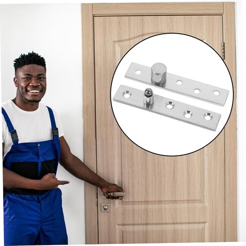 VALICLUD 360 Degree Rotatable Stainless Steel Pivot Hinge Set of 2 Concealing Hidden Door Hardware for Wood Doors Sturdy Central Pivot Hinge for Smooth Rotation in Kuwait
