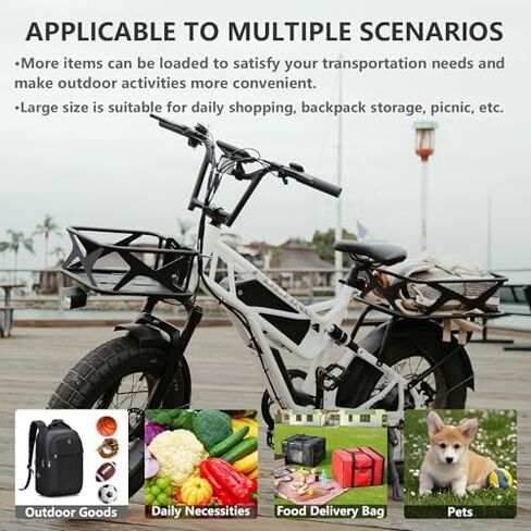 Fucare Electric Bike 2-Piece Basket Set, Front Bike Basket and Rear Cargo Rack Bike Basket for Fucare Gemini/Libra/Scorpio/Taurus E-Bike in Saudi Arabia