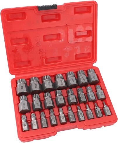 مجموعة مستخرج من المسمار 25pcs ، رأس السداس متعددة الخطوط السوقية السهل خارج أداة التثبيت ، أداة مزيل المسمار الإمبراطوري للبراغي المجردة التالفة (اللون الأصلي) in Saudi Arabia