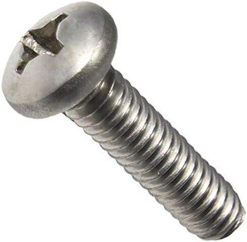 1/4-20 x 3-1/2" Pan Head Machine Screws, Full Thread, Phillips Drive, Stainless Steel 18-8, Bright Finish, Machine Thread, Quantity 10 Pieces by Fastenere in Saudi Arabia