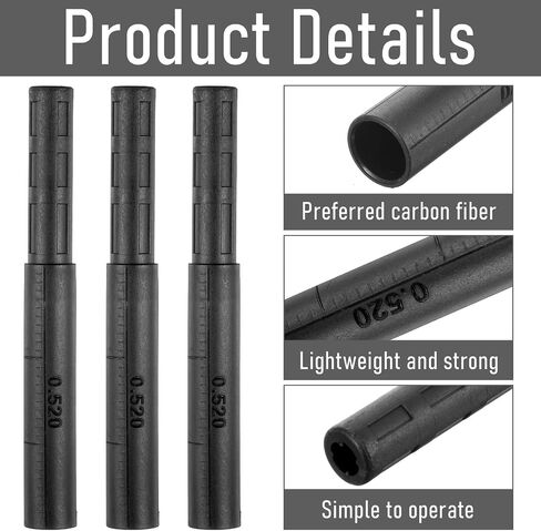 Yolev 3 Pcs Golf Shaft Extension, 0.52" Golf Club Extensions for Iron and Wood Putter, Black Putter Shaft Extension Rod Accessories (Plastic) in Saudi Arabia
