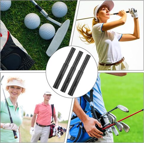 Yolev 3 Pcs Golf Shaft Extension, 0.52" Golf Club Extensions for Iron and Wood Putter, Black Putter Shaft Extension Rod Accessories (Plastic) in Saudi Arabia