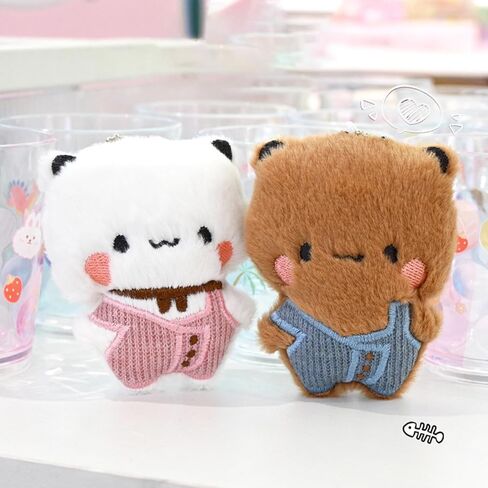 2 Pcs Bubu and Dudu Bears Magnetic Stuffed Animals with Chains Decorations, Cute Cartoon Figurine Keychain Decor for Backpacks, Desks, Home in Kuwait