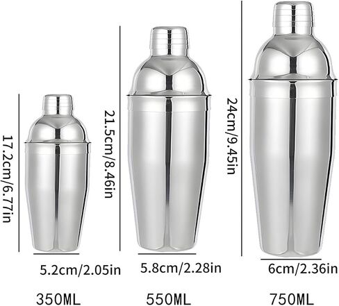 Multipurpose Stainless Steel Drink Mixer for Cocktails Juices Beverage Shaker Commercial Grade Bartending Equipment Stainless Steel Cocktail Shaker in Saudi Arabia