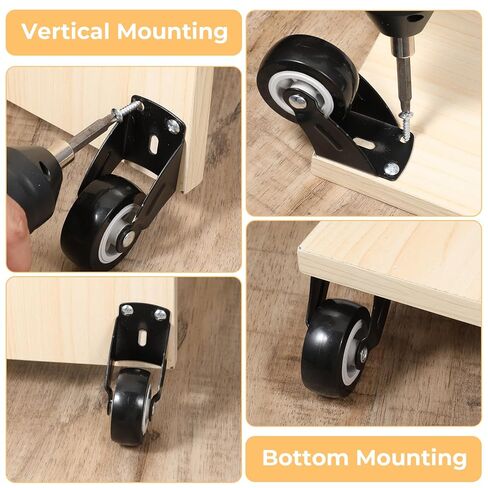 4PCS 2" Gate Wheels, Anti-Friction Gate Caster, Vertical Mount Door Bottom Support Wheels, Suitable for Garden, Gates, Fence, Table, Sofa, Furniture in Kuwait