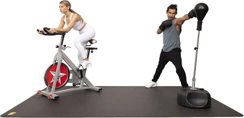 حصيرة تمرين كبيرة متميزة - 8 أقدام × 6 قدم × 1/4 "سميك سميك متين لمكانة للأرضيات الصالة الرياضية - يعمل بشكل رائع لجميع أمراض القلب ، حصيرة اليوغا ، حصيرة دراجة تمرين - استخدم مع أو بدون حذاء in Kuwait