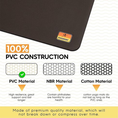 حصيرة تمرين كبيرة متميزة - 8 أقدام × 6 قدم × 1/4 "سميك سميك متين لمكانة للأرضيات الصالة الرياضية - يعمل بشكل رائع لجميع أمراض القلب ، حصيرة اليوغا ، حصيرة دراجة تمرين - استخدم مع أو بدون حذاء in Kuwait