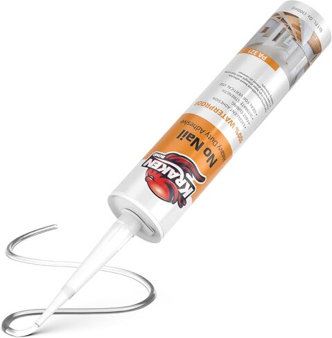 Kraken Bond No More Nails Heavy Duty Clear Adhesive - (1x10.1 Fl Oz) 100% Waterproof & Extra Strong Polyurethane Construction Sealant for Wood, Ceramic, Tile, Floor, Granite, Rubber - 1 Pack in Kuwait