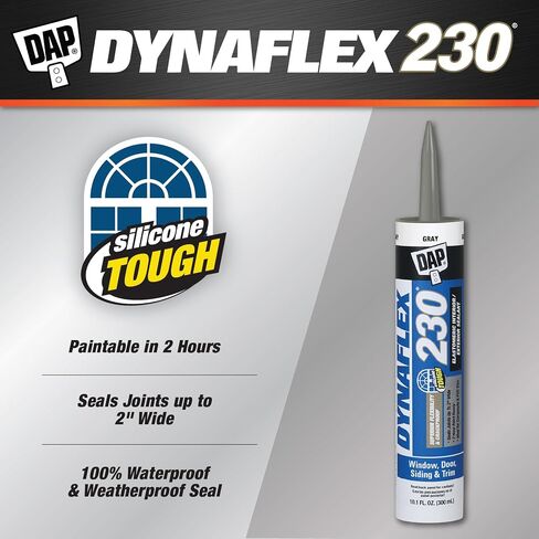 DAP Dynaflex 230 Premium Elastomeric Sealant, Gray, 10.1 Oz, 12 Pack (7079818286) in Saudi Arabia