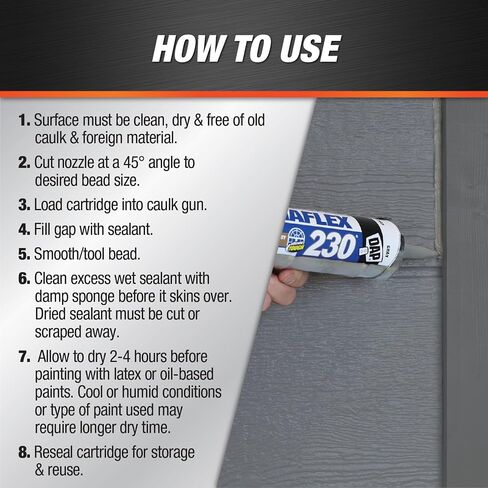 DAP Dynaflex 230 Premium Elastomeric Sealant, Gray, 10.1 Oz, 12 Pack (7079818286) in Saudi Arabia