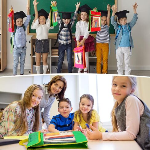 Berlune Book Pouches Bulk Clear Pocket Bags Reading Bags Book Pouches Colorful Reading Protector Supplies(12 Pcs) in Saudi Arabia