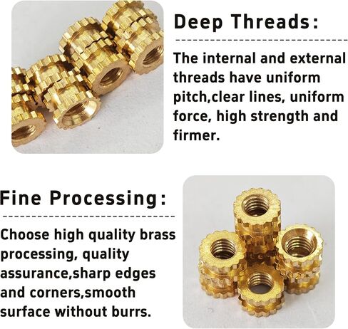 30pcs 3D طباعة المكسرات النحاسية ، M8 × 8 مم H × 10 مم من المكسرات النحاسية النحاسية ، المكسرات التضمين على ملولبة للطباعة قذيفة بلاستيكية طابعة ثلاثية الأبعاد in Saudi Arabia