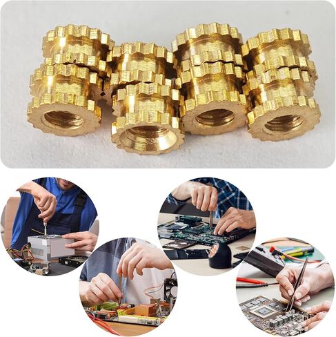 30pcs 3D طباعة المكسرات النحاسية ، M8 × 8 مم H × 10 مم من المكسرات النحاسية النحاسية ، المكسرات التضمين على ملولبة للطباعة قذيفة بلاستيكية طابعة ثلاثية الأبعاد in Saudi Arabia
