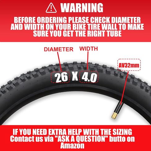 2 حزمة 26x4 أنبوب دراجة الإطارات الدهون مع صمام شريدر 32 ملم ، أنبوب بوتيل المطاط 26x4 متميز مع 2 رافعات الإطارات متوافقة مع 26x3.5 26 × 4.0 ، 26x4 أنبوب الدراجة للجبال/هـ. in Saudi Arabia