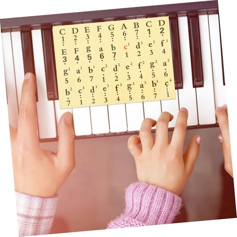 ملصقات لوحة مفاتيح ToyAndona 1PCS Piano Piano شارات الترميز الموسيقي الشفافة للمفاتيح يسهل تطبيقها القابلة للإزالة وصديقة للعين للمبتدئين والتعلم in Saudi Arabia
