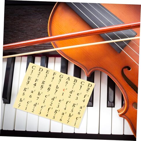 ملصقات لوحة مفاتيح ToyAndona 1PCS Piano Piano شارات الترميز الموسيقي الشفافة للمفاتيح يسهل تطبيقها القابلة للإزالة وصديقة للعين للمبتدئين والتعلم in Saudi Arabia