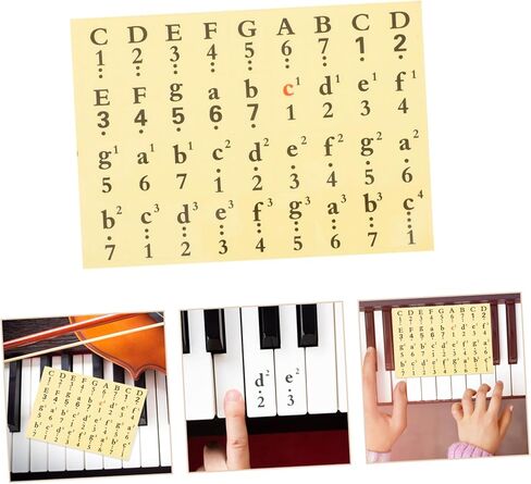ملصقات لوحة مفاتيح ToyAndona 1PCS Piano Piano شارات الترميز الموسيقي الشفافة للمفاتيح يسهل تطبيقها القابلة للإزالة وصديقة للعين للمبتدئين والتعلم in Saudi Arabia
