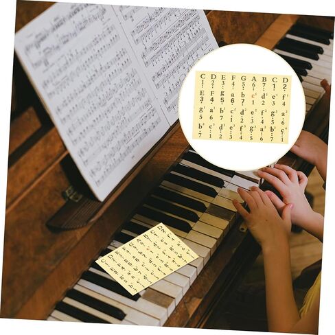 ملصقات لوحة مفاتيح ToyAndona 1PCS Piano Piano شارات الترميز الموسيقي الشفافة للمفاتيح يسهل تطبيقها القابلة للإزالة وصديقة للعين للمبتدئين والتعلم in Saudi Arabia