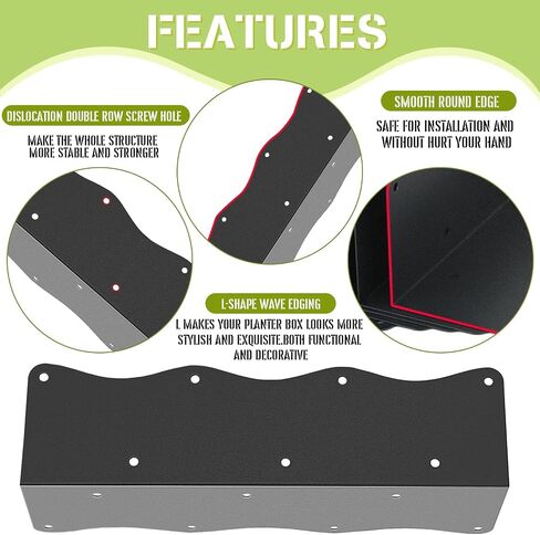 8-Pack Heavy-Duty Metal Corner Brackets for Raised Garden Beds (11"x3"x3") - L-Shaped Reinforced Connectors with Short/Long Screws, Fits 20"-24" Bed Edges & Wooden Shelves/Cabinets in Saudi Arabia