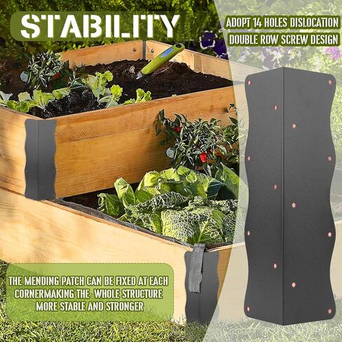 8-Pack Heavy-Duty Metal Corner Brackets for Raised Garden Beds (11"x3"x3") - L-Shaped Reinforced Connectors with Short/Long Screws, Fits 20"-24" Bed Edges & Wooden Shelves/Cabinets in Saudi Arabia