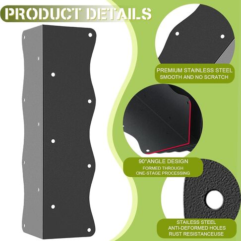 8-Pack Heavy-Duty Metal Corner Brackets for Raised Garden Beds (11"x3"x3") - L-Shaped Reinforced Connectors with Short/Long Screws, Fits 20"-24" Bed Edges & Wooden Shelves/Cabinets in Saudi Arabia