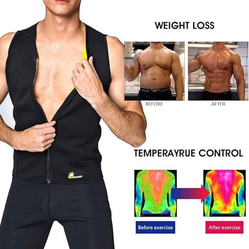 Waist Trainer Sweat Vest for Men,Hot Neoprene Sauna Tank Top Vest with Zipper,Gym Workout Suit in Saudi Arabia