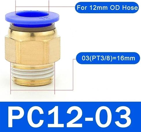 20PCS Pneumatic Air Connector Fitting PC 4mm 6mm 8mm Thread 1/8" 1/4 3/8 1/2 Straight Hose Fittings Pipe Quick Connectors(PC6-M5) in Saudi Arabia