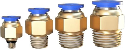 20PCS Pneumatic Air Connector Fitting PC 4mm 6mm 8mm Thread 1/8" 1/4 3/8 1/2 Straight Hose Fittings Pipe Quick Connectors(PC6-M5) in Saudi Arabia
