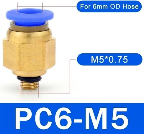 20PCS Pneumatic Air Connector Fitting PC 4mm 6mm 8mm Thread 1/8" 1/4 3/8 1/2 Straight Hose Fittings Pipe Quick Connectors(PC6-M5) in Saudi Arabia