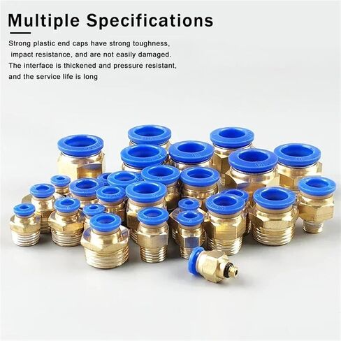 20PCS Pneumatic Air Connector Fitting PC 4mm 6mm 8mm Thread 1/8" 1/4 3/8 1/2 Straight Hose Fittings Pipe Quick Connectors(PC6-M5) in Saudi Arabia
