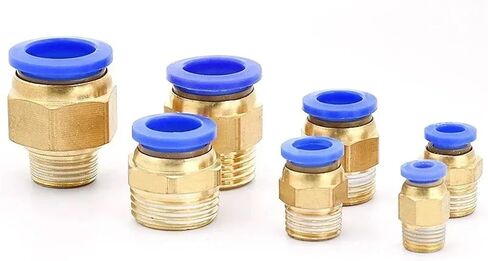 20PCS Pneumatic Air Connector Fitting PC 4mm 6mm 8mm Thread 1/8" 1/4 3/8 1/2 Straight Hose Fittings Pipe Quick Connectors(PC6-M5) in Saudi Arabia