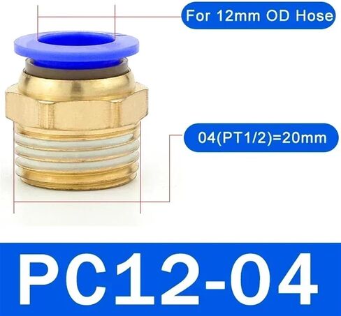 20PCS Pneumatic Air Connector Fitting PC 4mm 6mm 8mm Thread 1/8" 1/4 3/8 1/2 Straight Hose Fittings Pipe Quick Connectors(PC6-M5) in Saudi Arabia