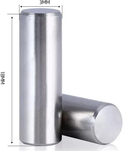 100PCS 304 Stainless Steel Straight pin locating pin Fixed pin Shaft Solid pin Matching retaining Ring M0.8 M1.0 M1.5 M2 M2.5 M3(Size:M3,Color:18mm(100pcs)) in Saudi Arabia