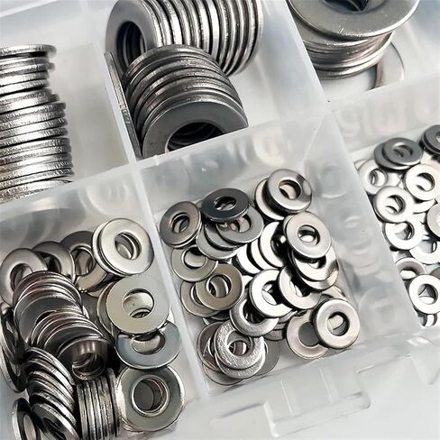 360pcs/Box M2 M2.5 M3 M4 M5 M6 M8 M10 304 Stainless Steel Washer Set Adjusting Shim Plain Gasket Assortment Kit Box in Saudi Arabia
