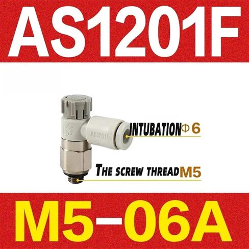1PCS Elbow Fittings AS1201F Flow Control Valve Regulator Valve Speed Control Valve Gas Fitting AS2201-M5-04A/AS3201F-03-12SA(Color:AS2201F-02-12SA) in Saudi Arabia