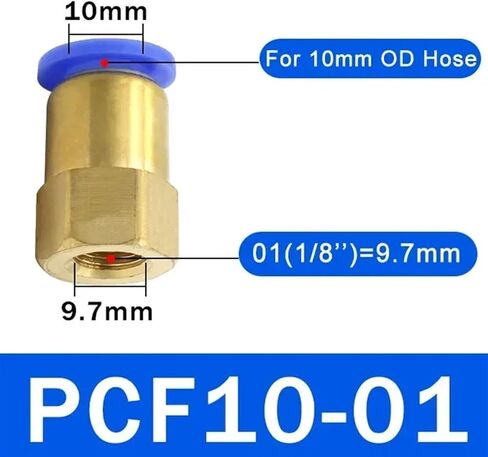 10pcs PCF Type Air Hose Rapidities Pipe Quick Release Brass Pneumatic Fitting 1/4 M5 Pneumatic Connector(Color:PCF12-01) in Saudi Arabia