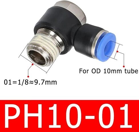 Pneumatic Air Connector Fitting PH 4mm 6mm 8mm Thread 1/8" 1/4 3/8 1/2 Straight Hose Fittings Pipe Quick Connectors(Color:PH10-03) in Saudi Arabia