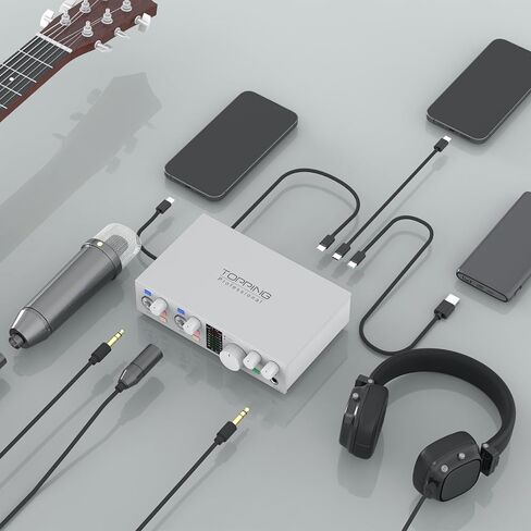 تتصدر واجهة الصوت E2X2 OTG USB-Preamp فائقة الخطي و AMP للسماعات القوية ، الإخراج البصري ، دفق الهاتف المحمول المزدوج ، الصف الصفر ، تسجيل 192 كيلو هرتز/24bit ، الكمبيوتر/الأجهزة المحمولة المتوافقة (أسود) in Kuwait