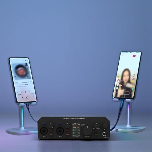 تتصدر واجهة الصوت E2X2 OTG USB-Preamp فائقة الخطي و AMP للسماعات القوية ، الإخراج البصري ، دفق الهاتف المحمول المزدوج ، الصف الصفر ، تسجيل 192 كيلو هرتز/24bit ، الكمبيوتر/الأجهزة المحمولة المتوافقة (أسود) in Kuwait