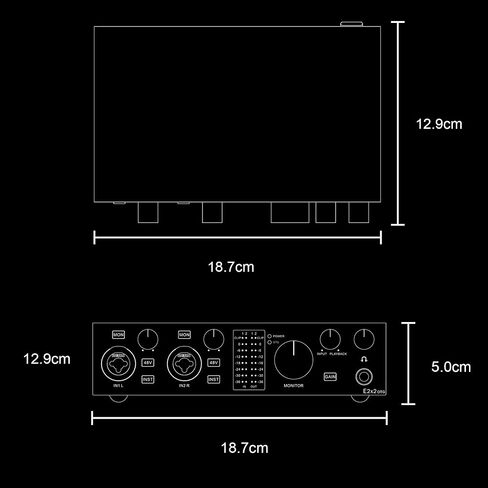 تتصدر واجهة الصوت E2X2 OTG USB-Preamp فائقة الخطي و AMP للسماعات القوية ، الإخراج البصري ، دفق الهاتف المحمول المزدوج ، الصف الصفر ، تسجيل 192 كيلو هرتز/24bit ، الكمبيوتر/الأجهزة المحمولة المتوافقة (أسود) in Kuwait