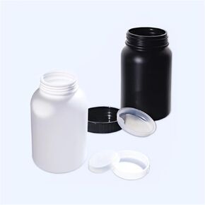 50-1000ml Plastic Round Reagent Bottle Wide Neck HDPE Vial, Black/White Sample Vial(500mL White 10pcs) in Saudi Arabia