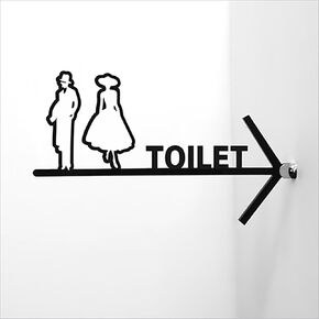 Signage,Restroom Signs Restroom Signs Men Women, Black Accessible Restroom Sign Set for Wall/Door, Easy Mounting for Office or Business Bathroom Toilet(A) in Kuwait