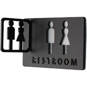 Signage,Restroom Signs Restroom Signs Men Women, Restroom Sign, Black 8 Inch and 4 Inch Combination, Acrylic Toilet Sign for a Restroom, Suitable for Offices in Kuwait