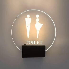 Restroom Signs Men Women,LED Restroom Sign, Wall Mount Toilet Lighted Sign, 7 Inch Round Bathroom Signs for The Office in Kuwait