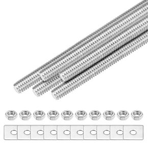 5-Set Fully Threaded Rod, M3x190mm 304 Stainless Steel Right Hand Thread Bar Studs with Nuts and Washers for Furniture Anchor Bolts/Clamps/U-Bolts, Metric Threaded Screw in Kuwait