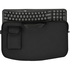 Portable Keyboard Travel Bag Shockproof Waterproof Dustproof Protective Neoprene Sleeve Compatible with Logitech Wave Keys Wavy Keyboard MK670 /Wireless Ergonomic Keyboards Mouse Combo (Black) in Kuwait